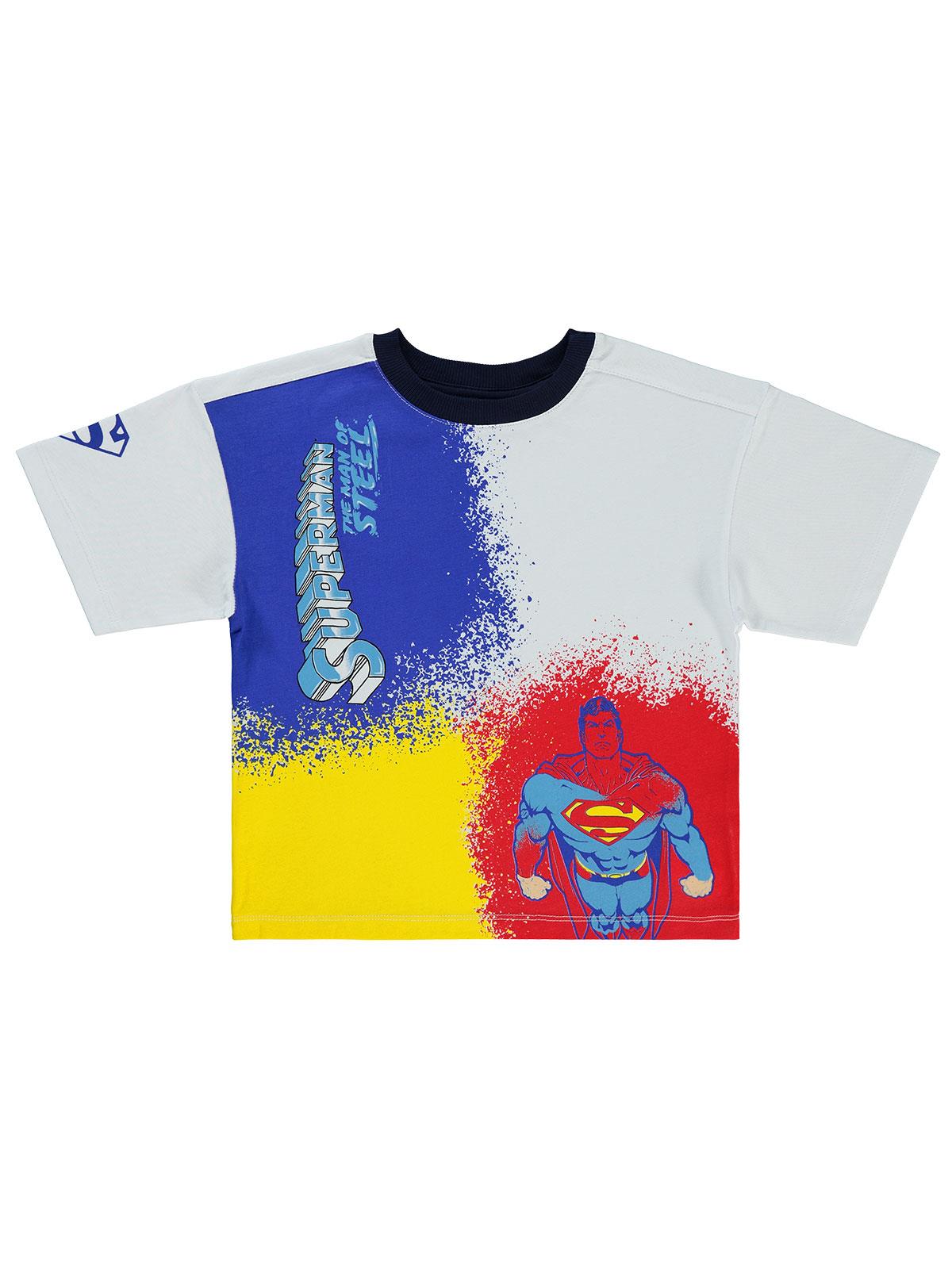 Süperman Baskılı 2-5 Yaş Tişört - Beyaz