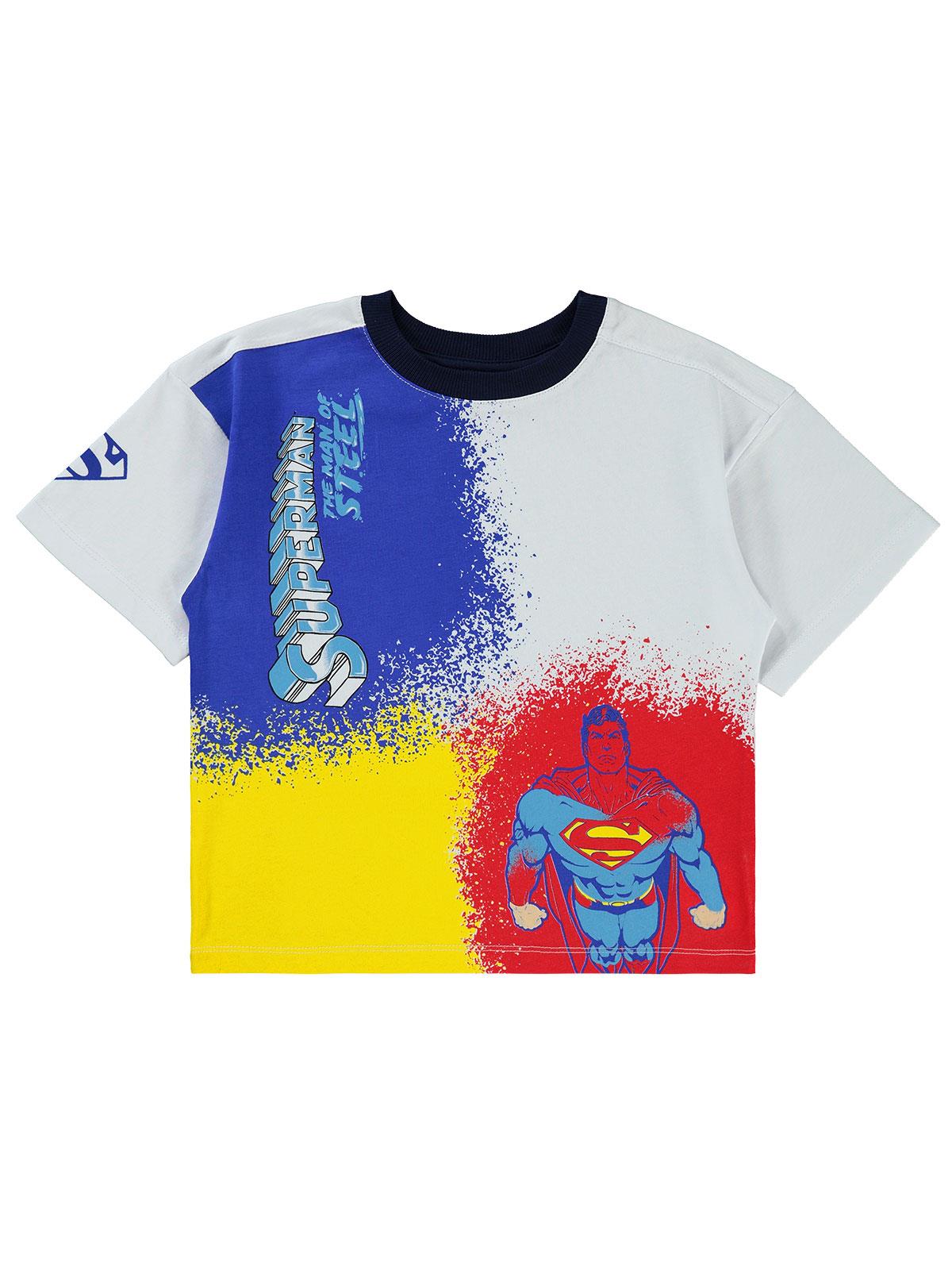 Süperman Baskılı 2-5 Yaş Tişört - Beyaz