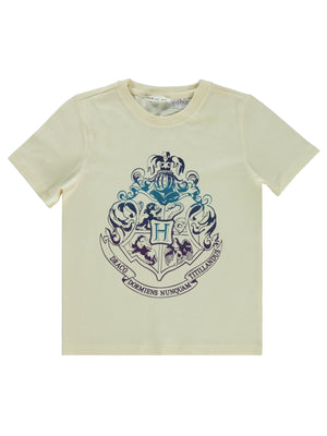 Harry Potter Logo Baskılı 6-9 Yaş Tişört - Fil Dişi