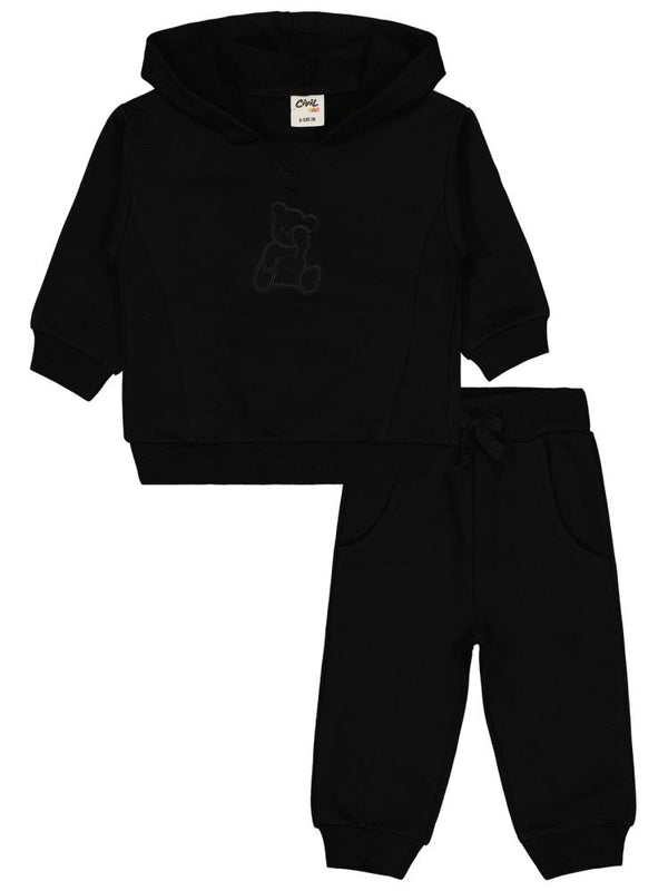 Civil Baby Teddy Baskılı 6-18 Ay Takım - Siyah