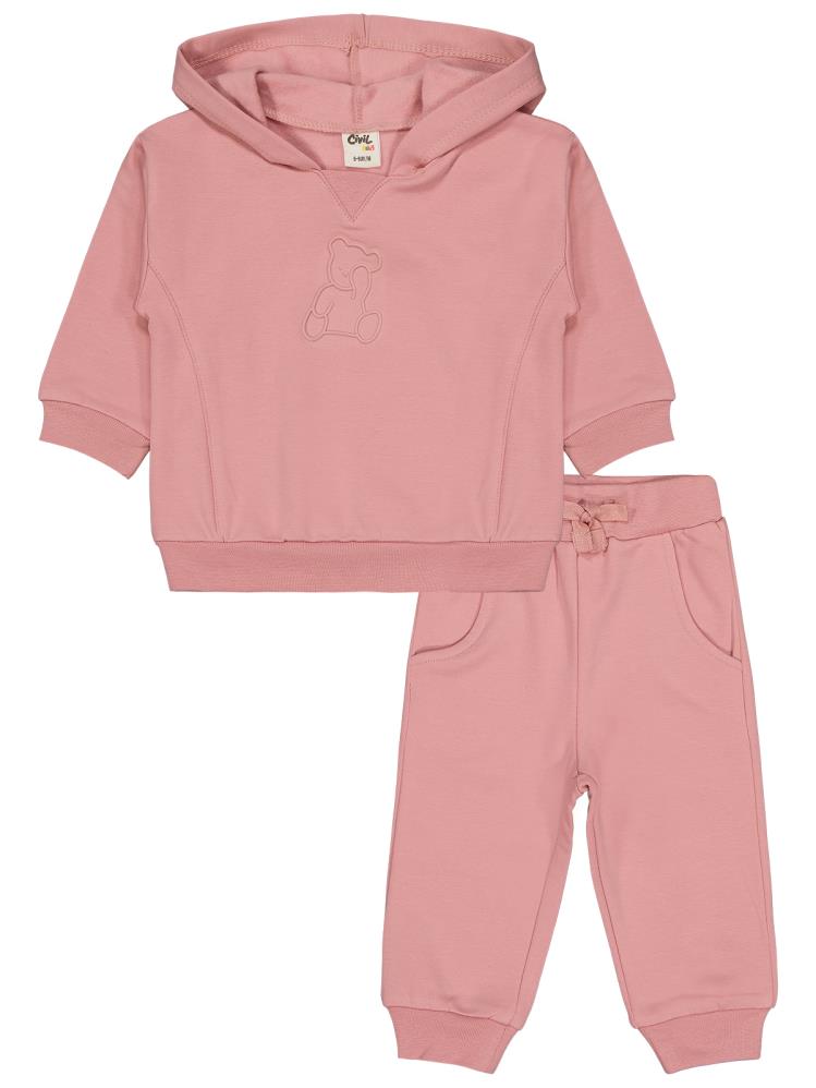 Civil Baby Teddy Baskılı 6-18 Ay Takım - Pembe