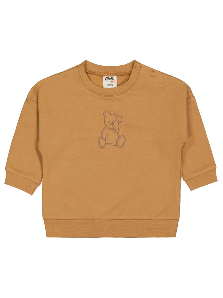 Civil Baby Teddy Baskılı 6-18 Ay Sweatshirt - Hardal