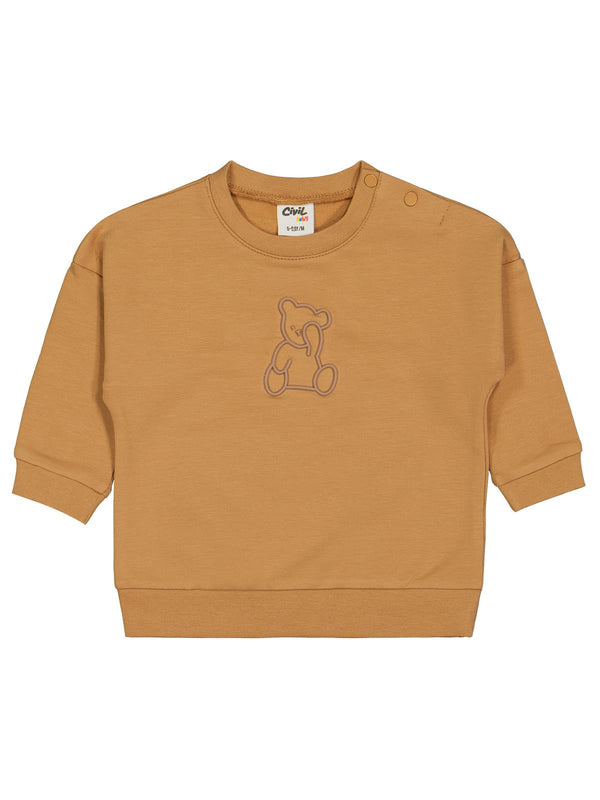 Civil Baby Teddy Baskılı 6-18 Ay Sweatshirt - Hardal
