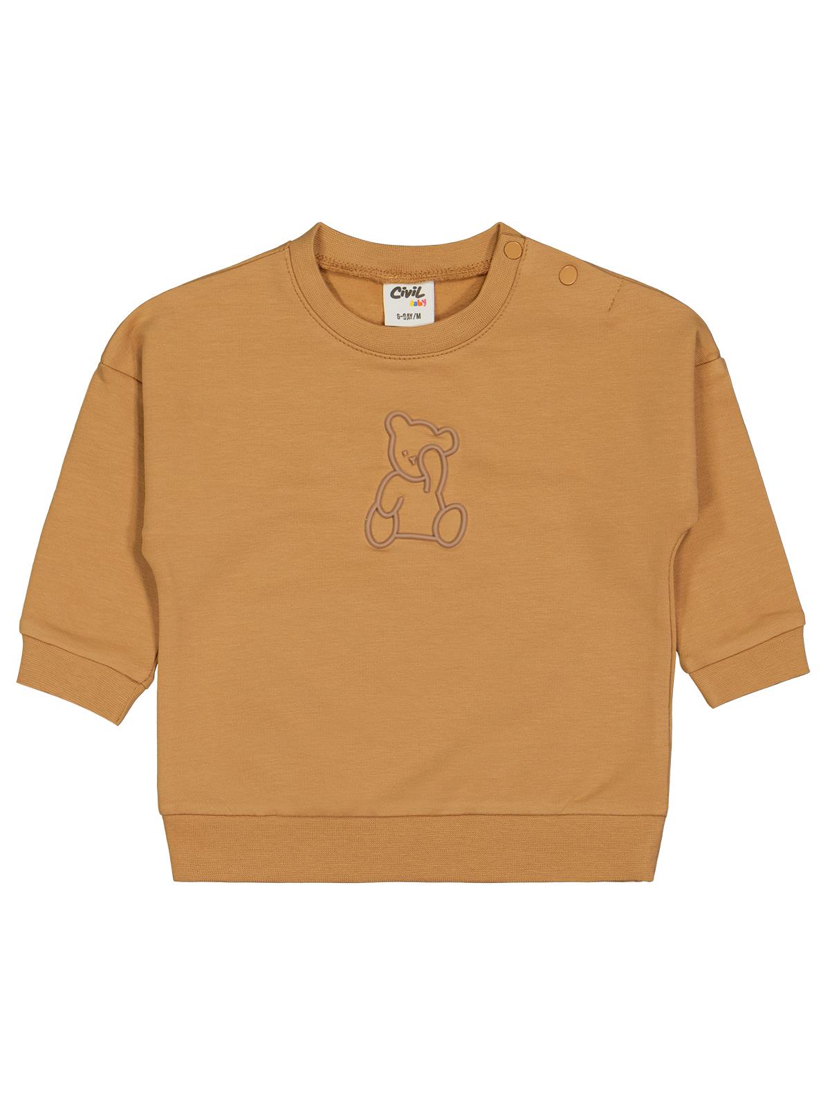 Civil Baby Teddy Baskılı 6-18 Ay Sweatshirt - Hardal