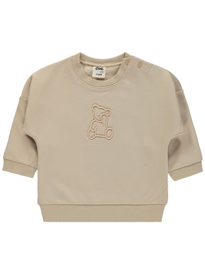 Civil Baby Teddy Baskılı 6-18 Ay Sweatshirt - Bej