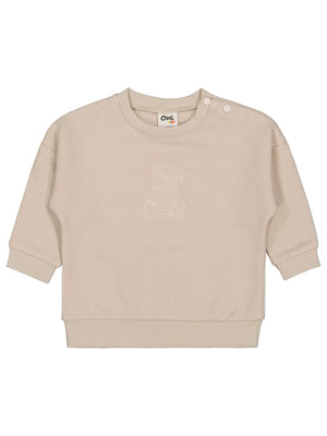 Civil Baby Teddy Baskılı 6-18 Ay Sweatshirt - Bej