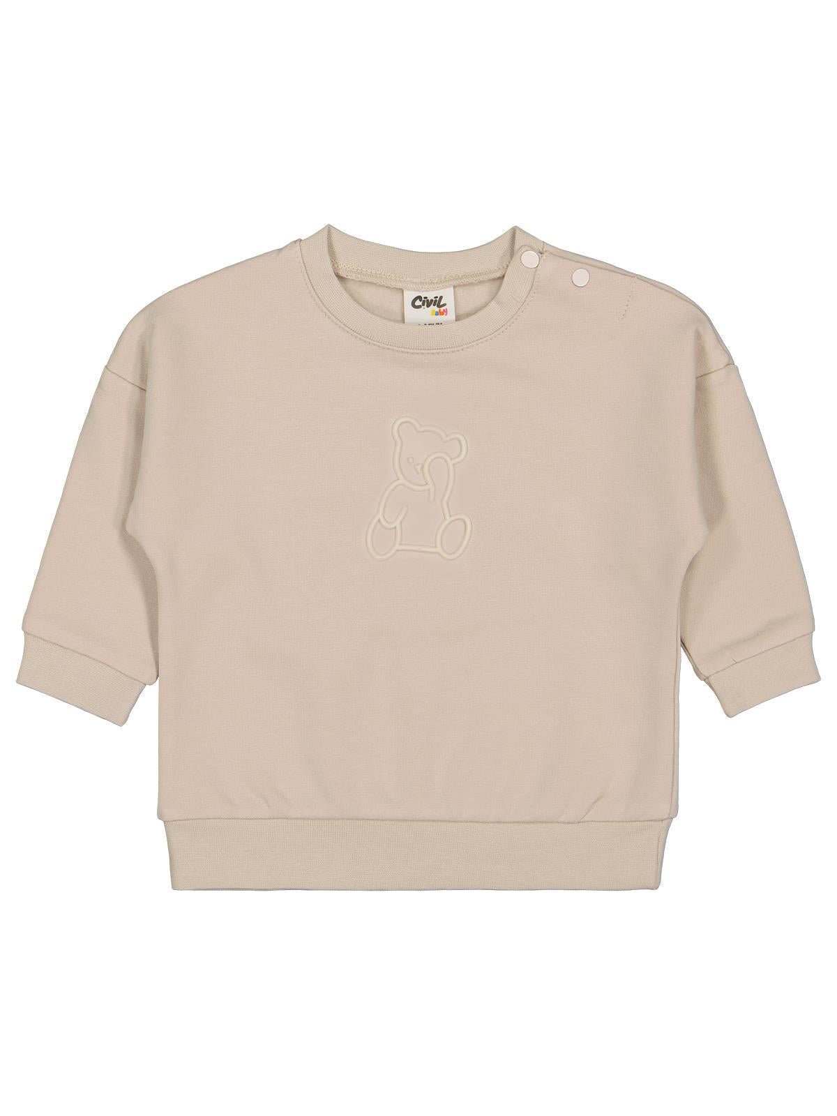 Civil Baby Teddy Baskılı 6-18 Ay Sweatshirt - Bej