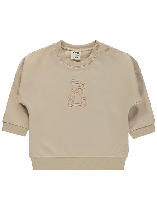 Civil Baby Teddy Baskılı 6-18 Ay Sweatshirt - Bej