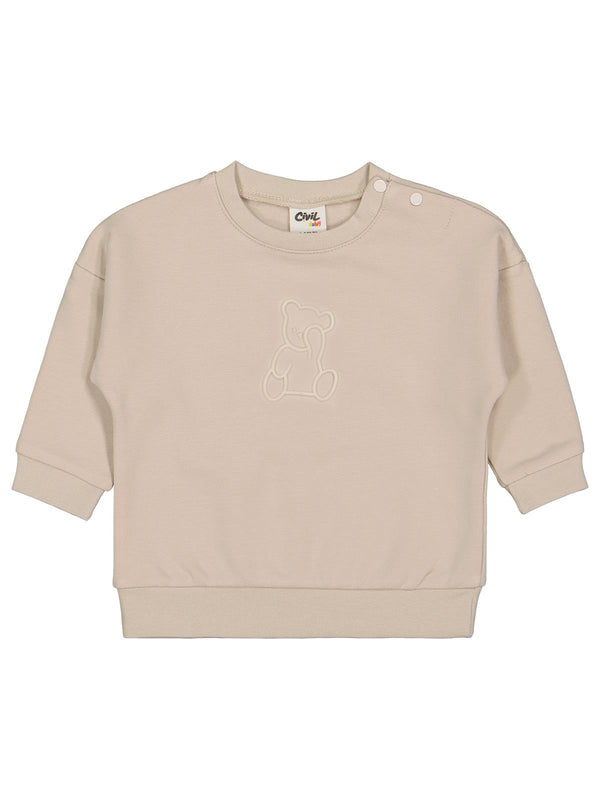 Civil Baby Teddy Baskılı 6-18 Ay Sweatshirt - Bej