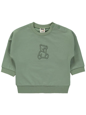 Civil Baby Teddy Baskılı 6-18 Ay Sweatshirt - Yeşil