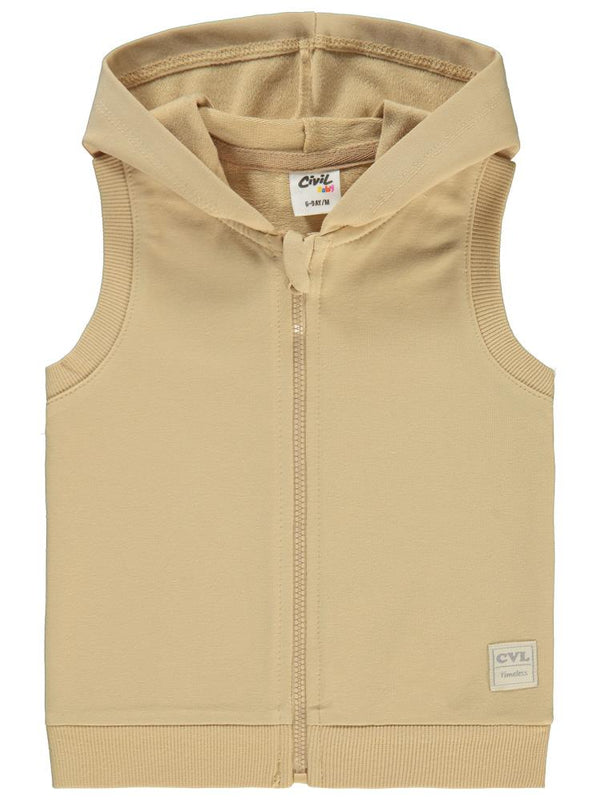 Civil Baby Civil Basic Timeless Kapüşonlu 6-18 Ay Yelek - Kahverengi