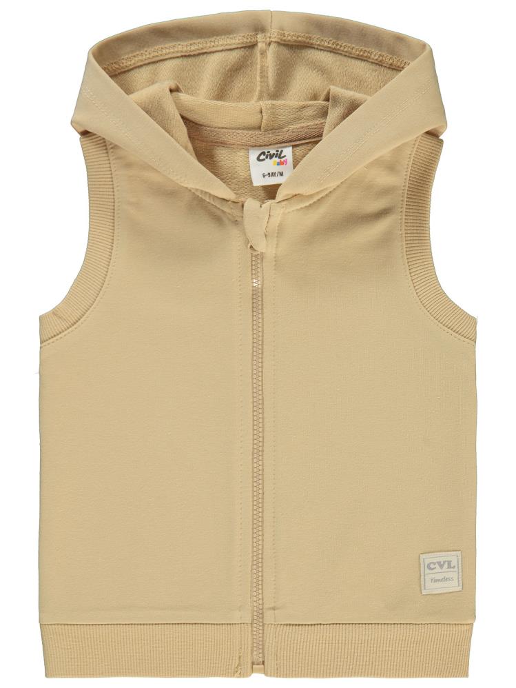 Civil Baby Civil Basic Timeless Kapüşonlu 6-18 Ay Yelek - Kahverengi
