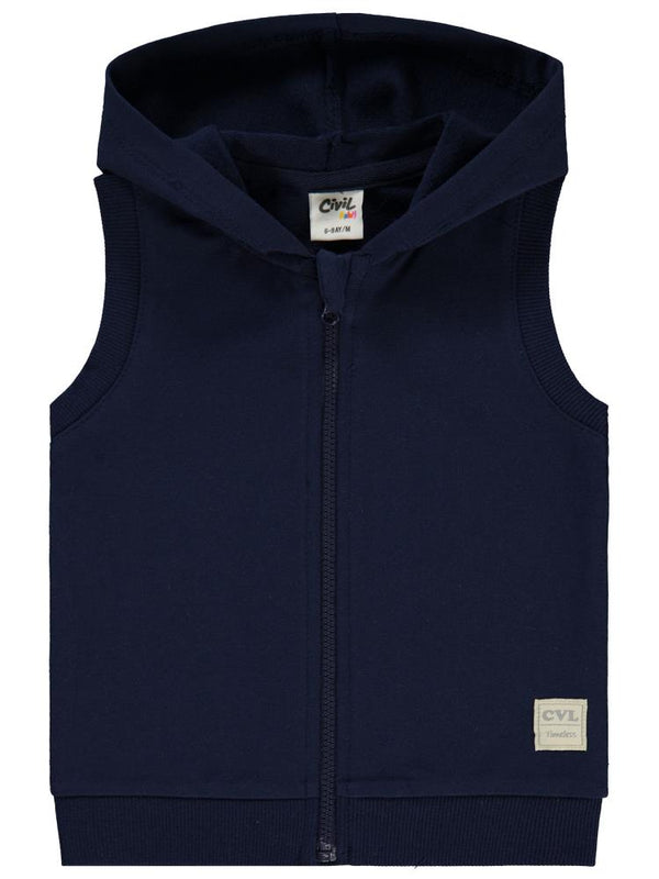 Civil Baby Civil Basic Timeless Kapüşonlu 6-18 Ay Yelek - Lacivert