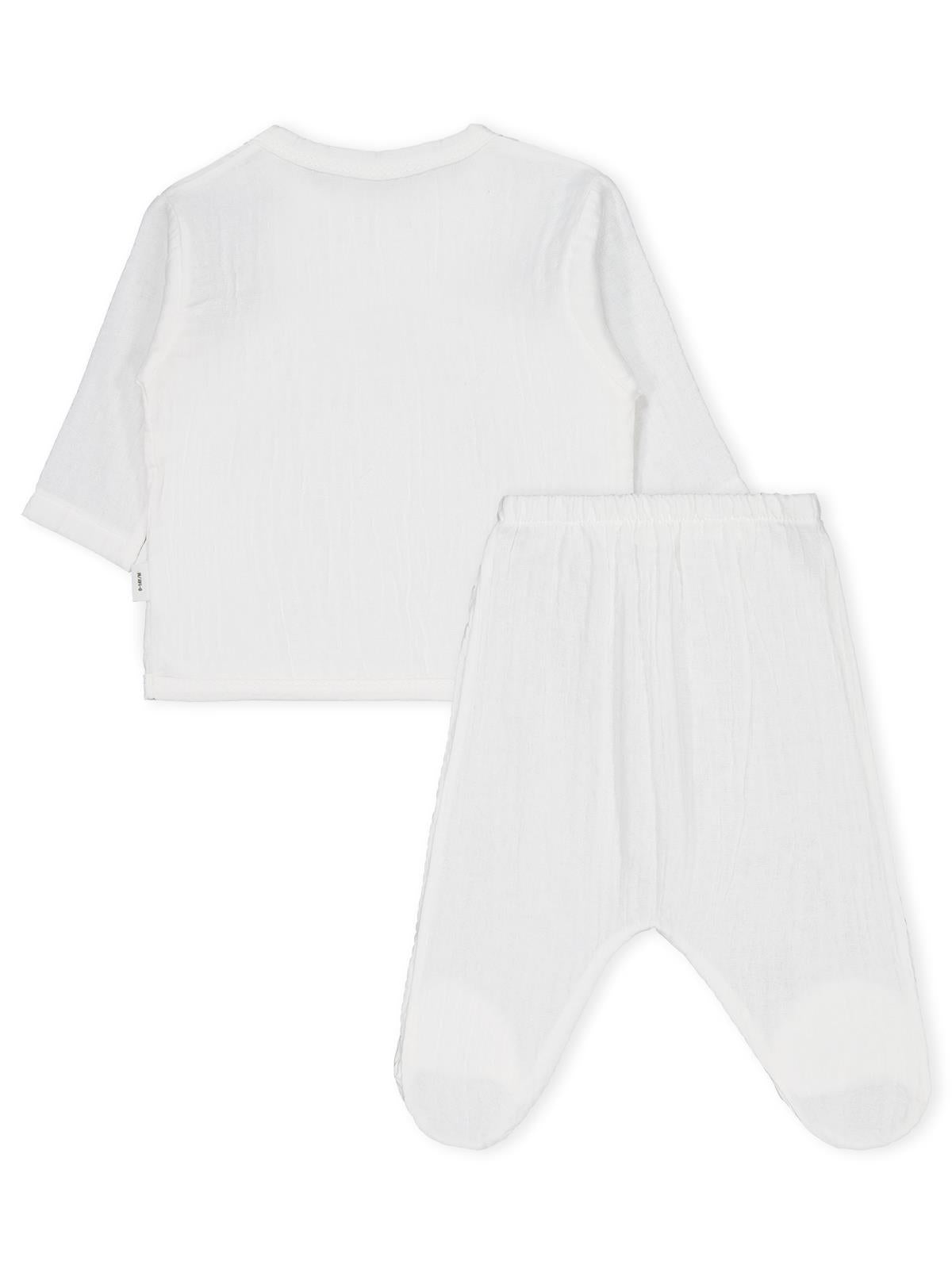 Civil Baby Ayıcık Baskılı Zıbın Takımları - Ekru