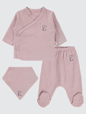 Civil Baby Ayıcık Baskılı Zıbın Takımları - Pembe