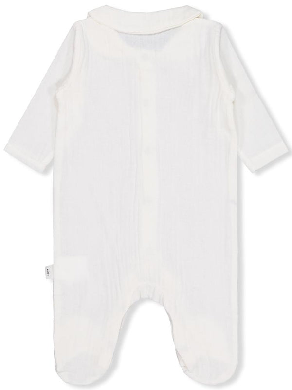 Civil Baby Yakalı Ayıcık Baskılı 1-9 Ay Tulum - Ekru