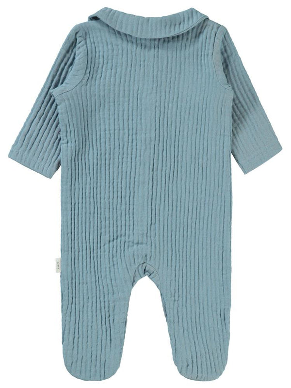 Civil Baby Yakalı Ayıcık Baskılı 1-9 Ay Tulum - Mavi