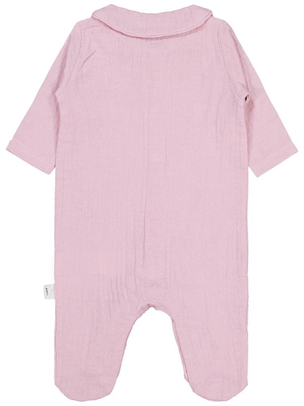 Civil Baby Yakalı Ayıcık Baskılı 1-9 Ay Tulum - Pembe