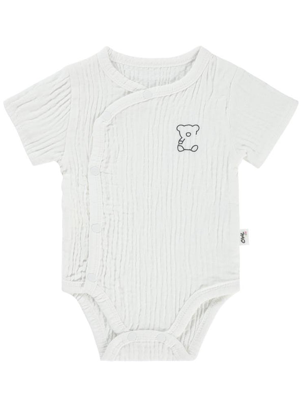 Civil Baby Ayıcık Baskılı 1-18 Ay Çıtçıtlı Badi - Ekru