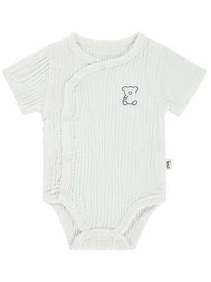 Civil Baby Ayıcık Baskılı 1-18 Ay Çıtçıtlı Badi - Ekru