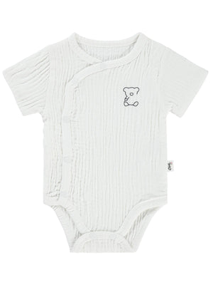 Civil Baby Ayıcık Baskılı 1-18 Ay Çıtçıtlı Badi - Ekru