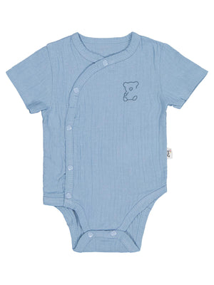 Civil Baby Ayıcık Baskılı 1-18 Ay Çıtçıtlı Badi - Mavi