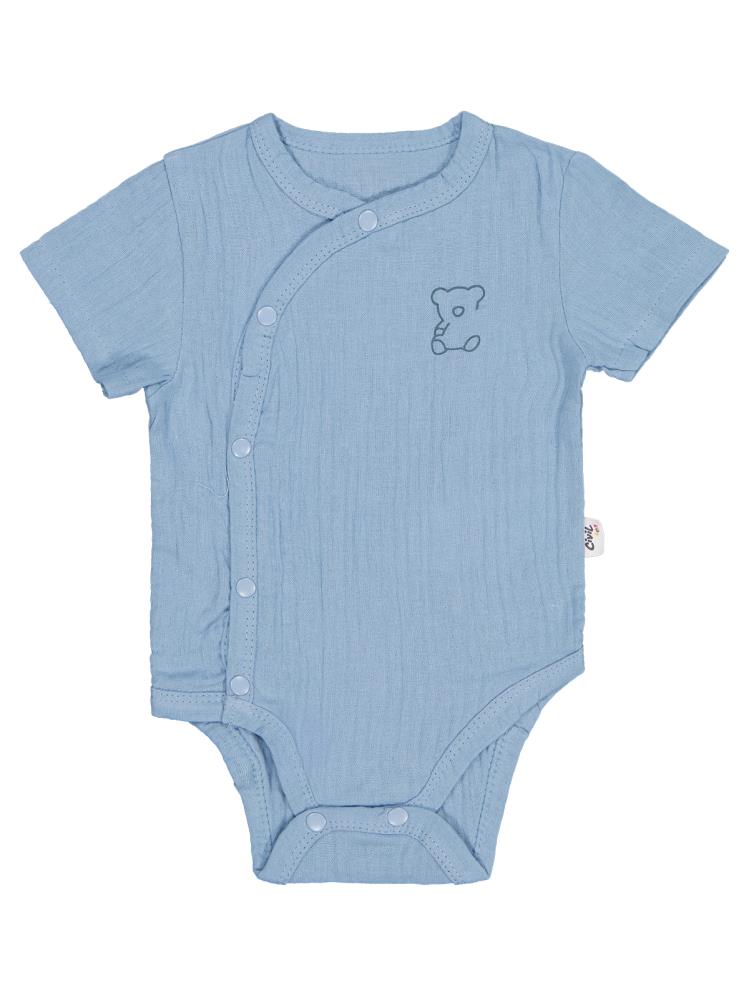 Civil Baby Ayıcık Baskılı 1-18 Ay Çıtçıtlı Badi - Mavi