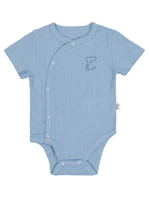 Civil Baby Ayıcık Baskılı 1-18 Ay Çıtçıtlı Badi - Mavi