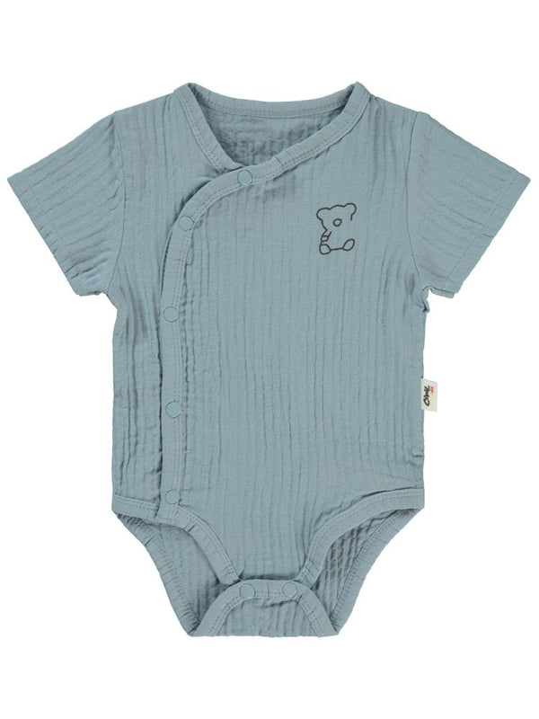 Civil Baby Ayıcık Baskılı 1-18 Ay Çıtçıtlı Badi - Mavi