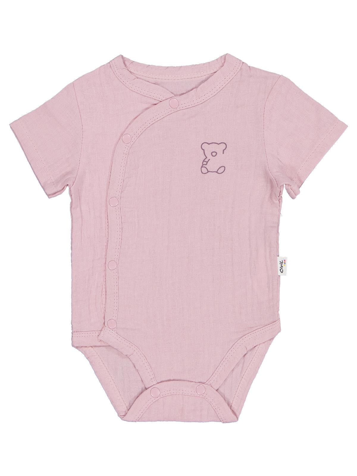 Civil Baby Ayıcık Baskılı 1-18 Ay Çıtçıtlı Badi - Mavi