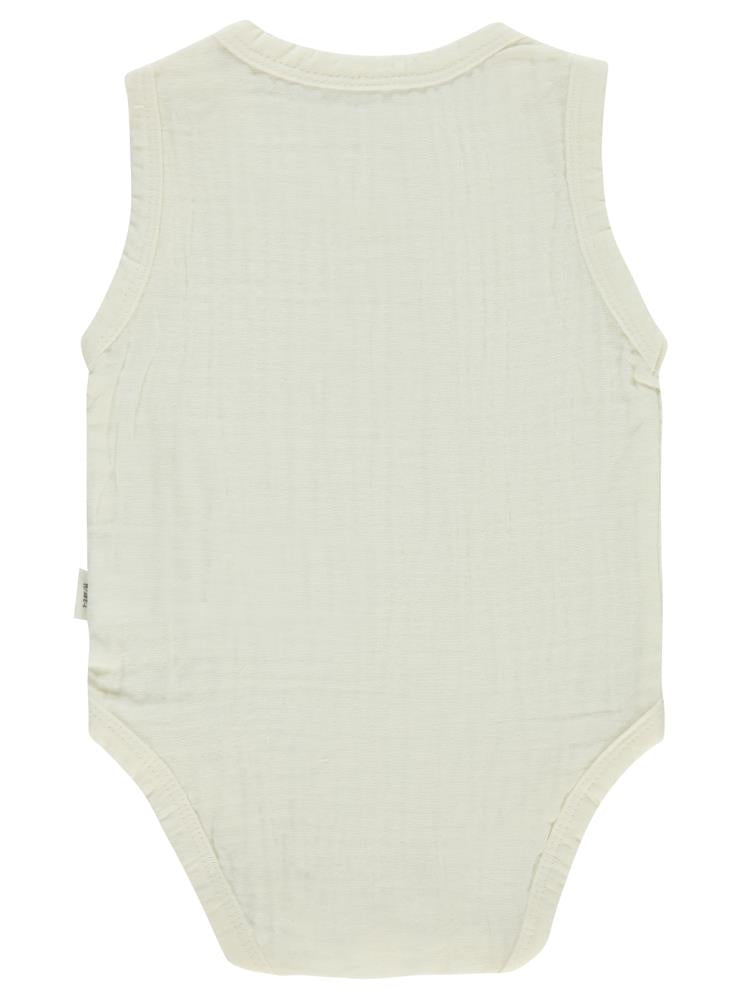 Civil Baby Ayıcık Baskılı 1-18 Ay Çıtçıtlı Badi - Ekru