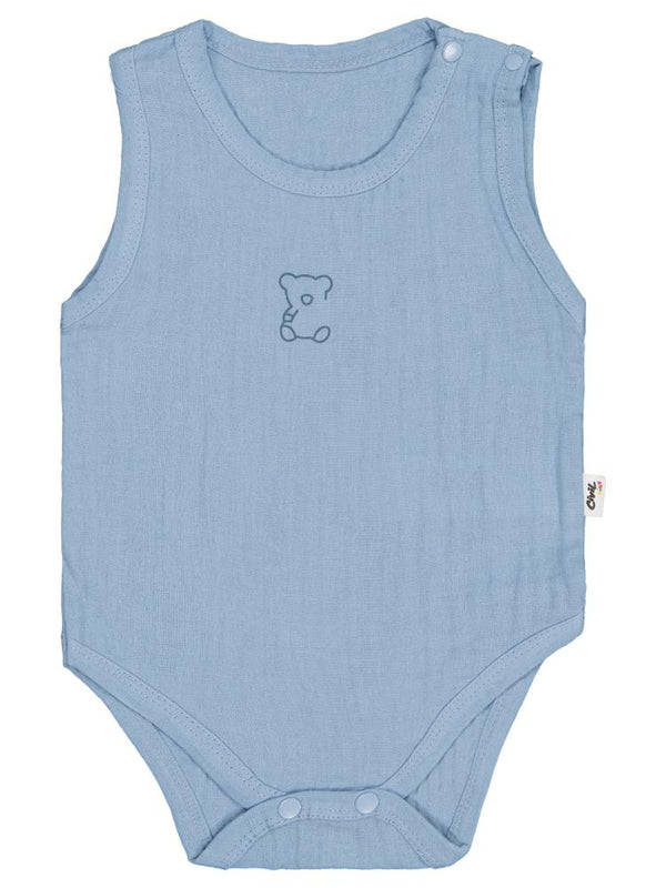 Civil Baby Ayıcık Baskılı 1-18 Ay Çıtçıtlı Badi - Mavi
