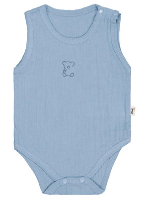 Civil Baby Ayıcık Baskılı 1-18 Ay Çıtçıtlı Badi - Mavi