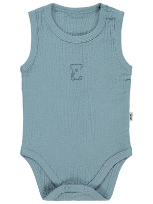 Civil Baby Ayıcık Baskılı 1-18 Ay Çıtçıtlı Badi - Mavi