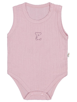 Civil Baby Ayıcık Baskılı 1-18 Ay Çıtçıtlı Badi - Pembe
