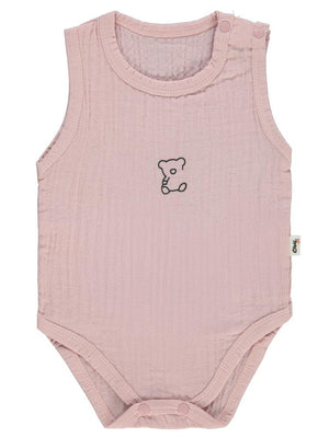 Civil Baby Ayıcık Baskılı 1-18 Ay Çıtçıtlı Badi - Pembe
