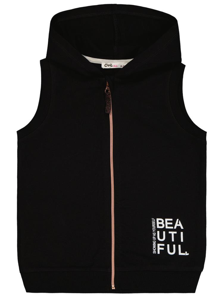 Civil Girls Basic 10-13 Yaş Yelek - Siyah