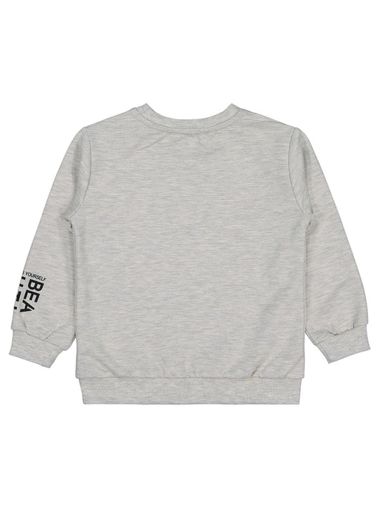 Civil Kız Çocuk Basic Sweatshirt | 2 İp Uzun Kol Bisiklet Yaka | Okul Kreş ve Günlük Kullanım - Ekru