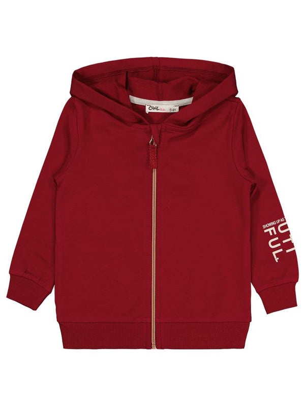 Civil Girls Basic 2-5 Yaş Hırka - Bordo