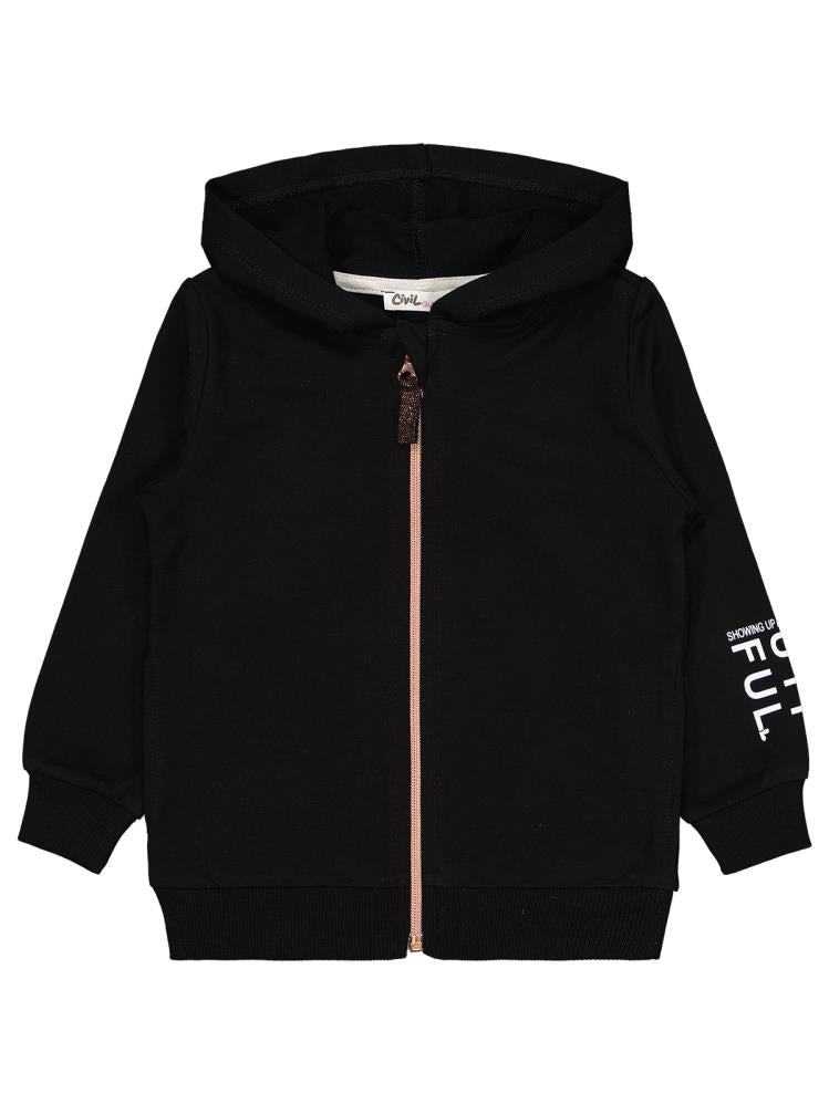 Civil Girls Basic 2-5 Yaş Hırka - Siyah