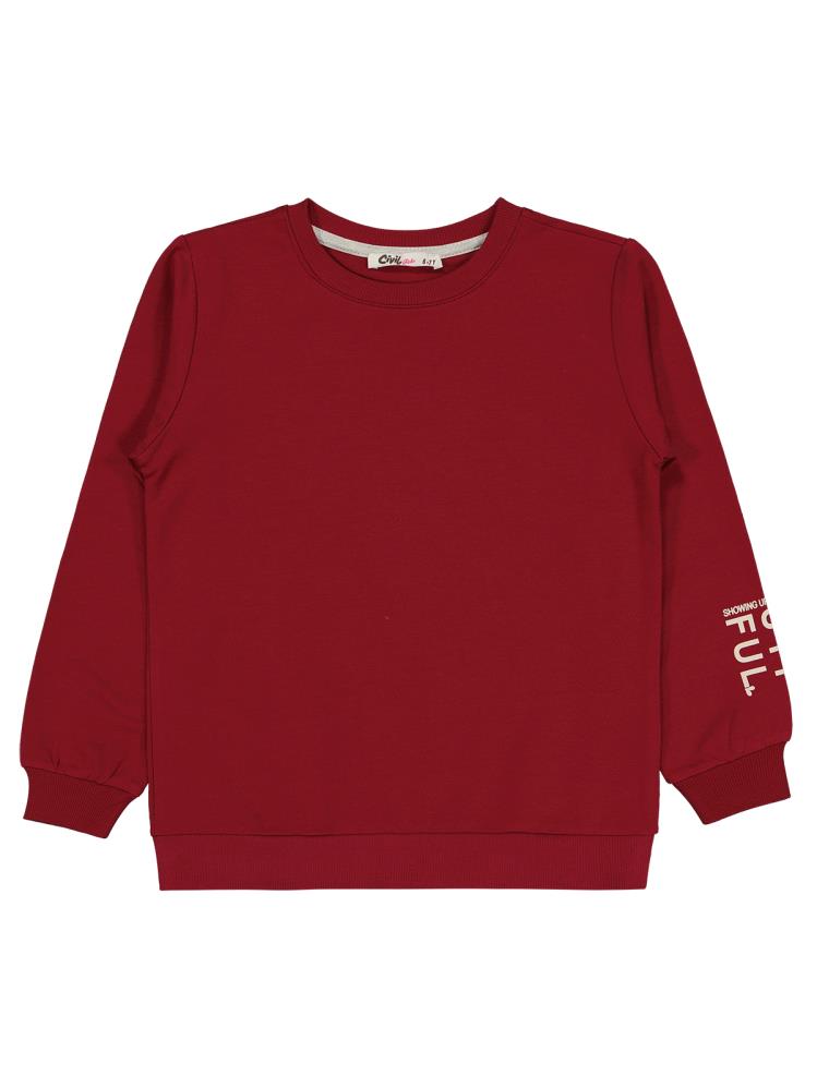Civil Girls Basic 6-9 Yaş Sweatshirt - Bordo
