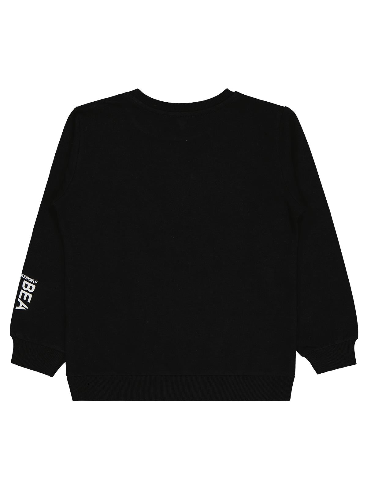 Civil Kız Çocuk Basic Sweatshirt | 2 İp Uzun Kol Bisiklet Yaka | Okul Kreş ve Günlük Kullanım - Siyah