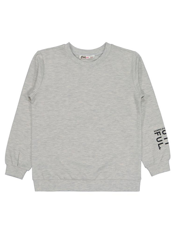 Civil Girls Basic 6-9 Yaş Sweatshirt - Ekru