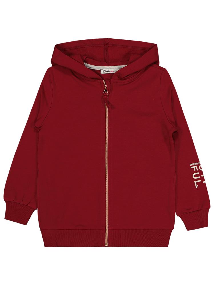 Civil Girls Basic 6-9 Yaş Hırka - Bordo