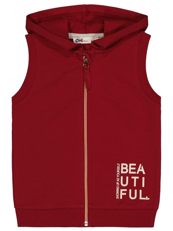 Civil Girls Basic 2-5 Yaş Yelek - Bordo