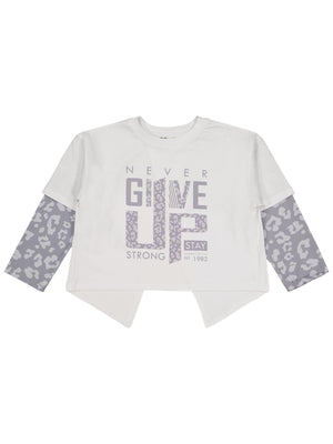 Civil Girls Leopar 6-9 Yaş Sweatshirt - Beyaz