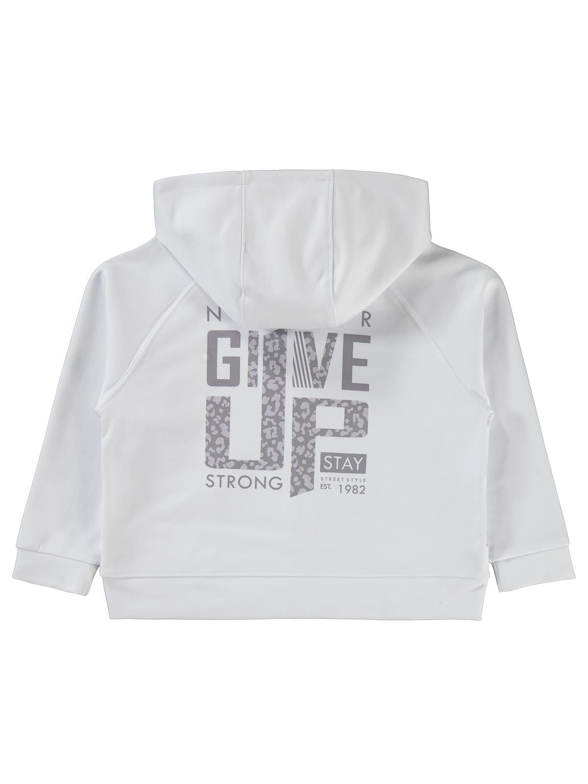 Civil Girls Leopar Baskılı 10-13 Yaş Hırka - Beyaz