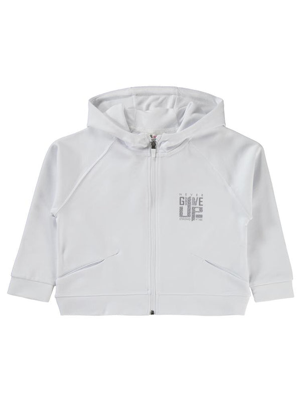 Civil Girls Leopar Baskılı 10-13 Yaş Hırka - Beyaz