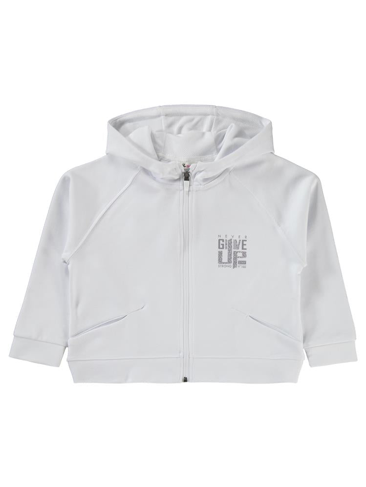 Civil Girls Leopar Baskılı 10-13 Yaş Hırka - Beyaz