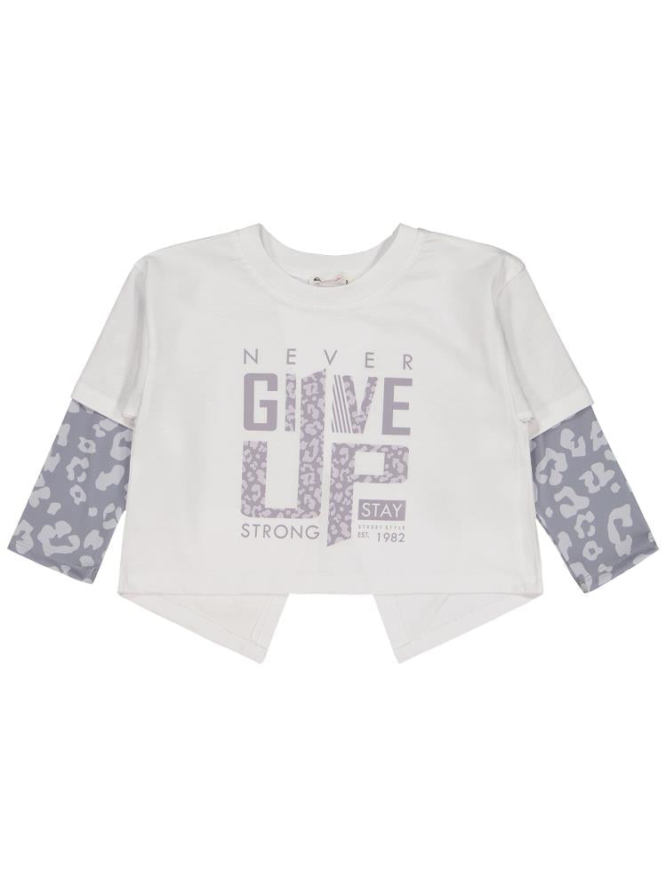 Civil Girls Leopar 2-5 Yaş Sweatshirt - Beyaz